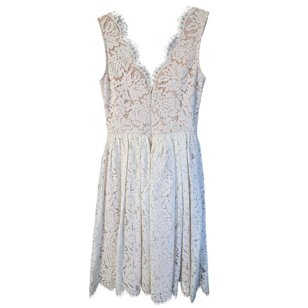 Lulus Love Swept Lace Midi Skater Dress Women's S (measured) Wedding Bridal - Picture 3 of 9